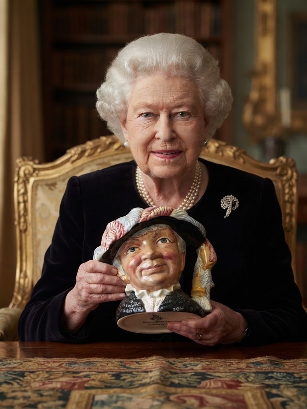 LARGE - Royal Doulton Toby Jug. The Pearly Queen. 1986